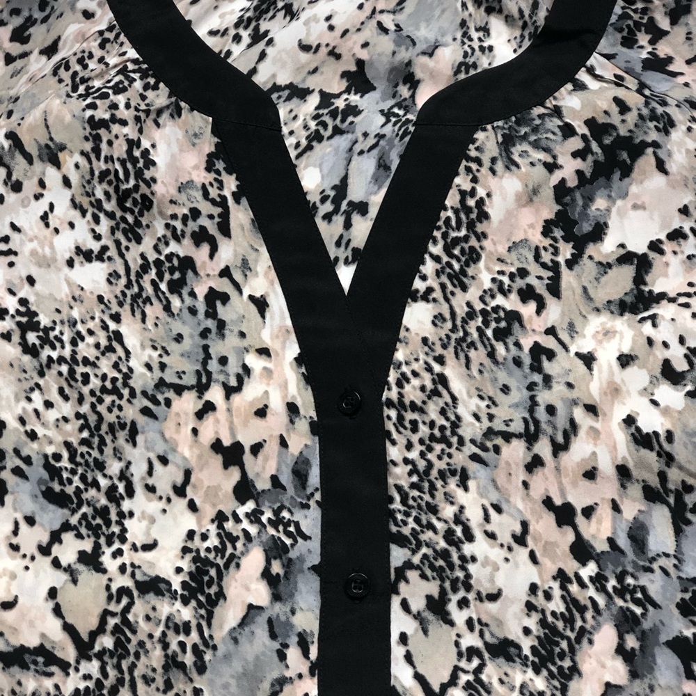 Calvin Klein Animal Print Sheer Blouse size Large - Picture 3 of 12